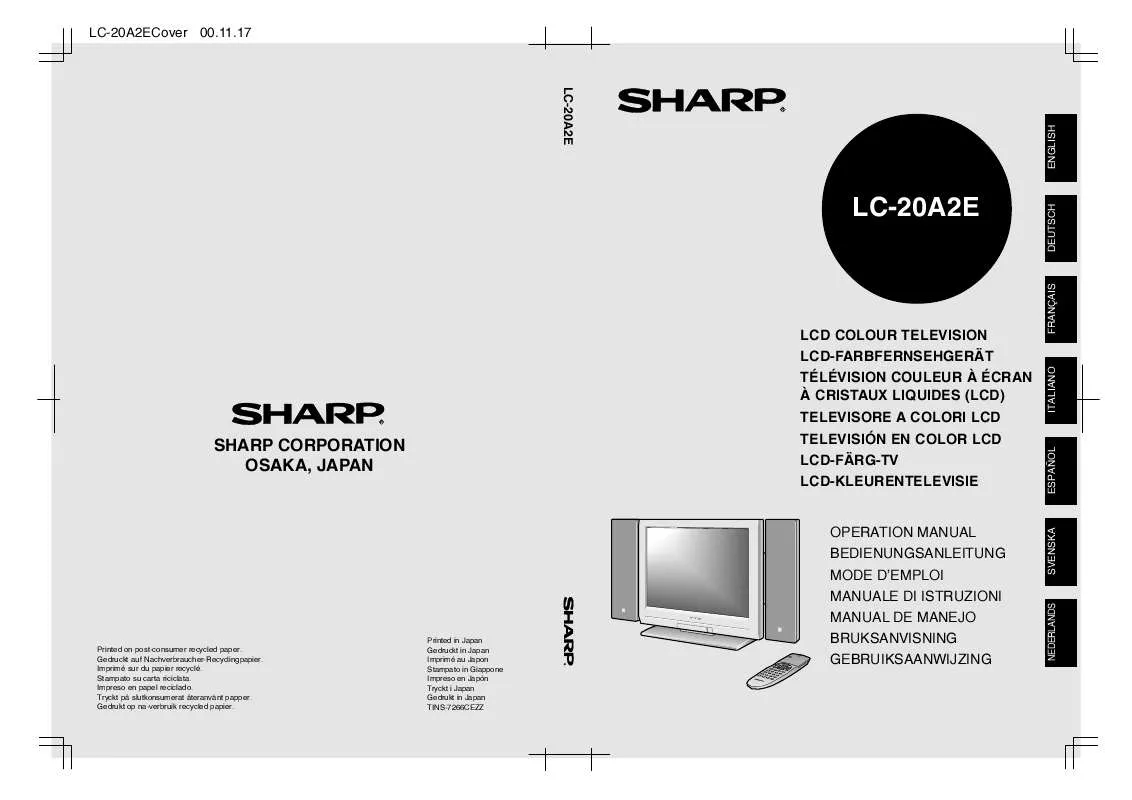 Mode d'emploi SHARP LC20A2E