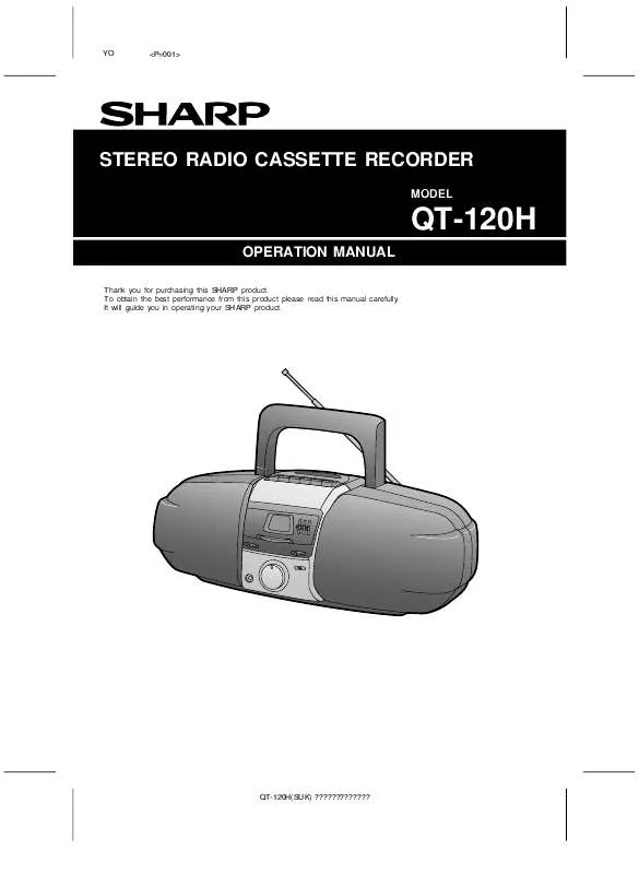 Mode d'emploi SHARP QT120H