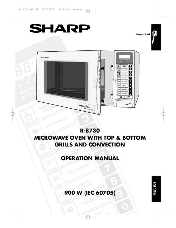 Mode d'emploi SHARP R-8730