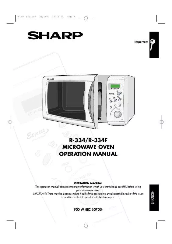 Mode d'emploi SHARP R334