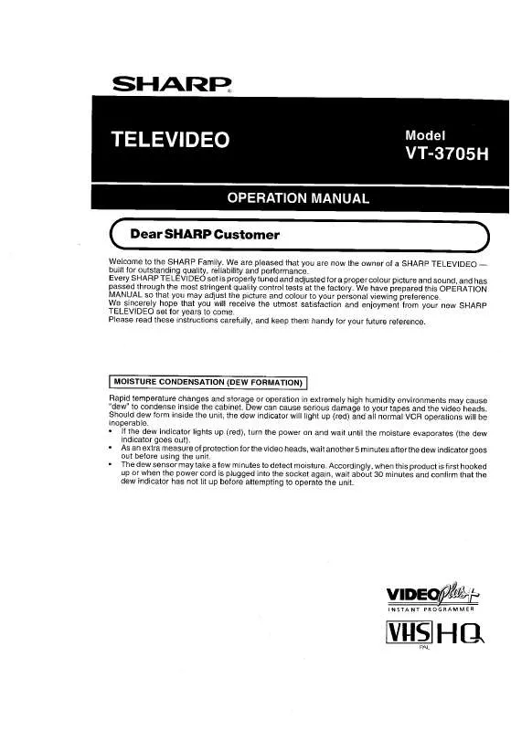 Mode d'emploi SHARP VT3705H