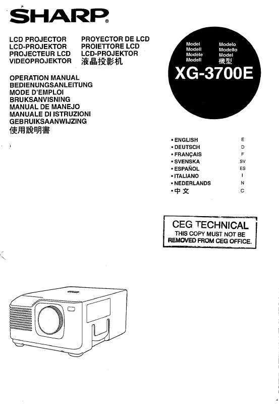 Mode d'emploi SHARP XG3700E