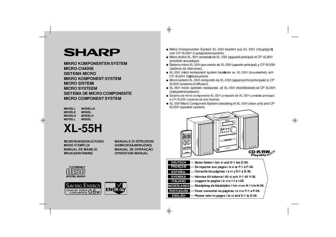 Mode d'emploi SHARP XL-55H