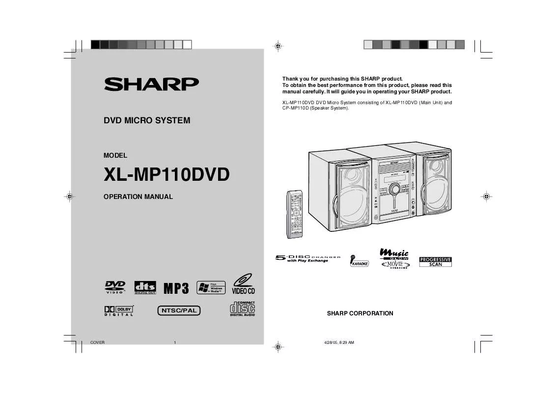 Mode d'emploi SHARP XL-MP110DVD
