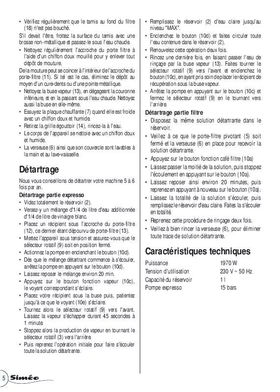 Mode d'emploi SIMEO DJ104