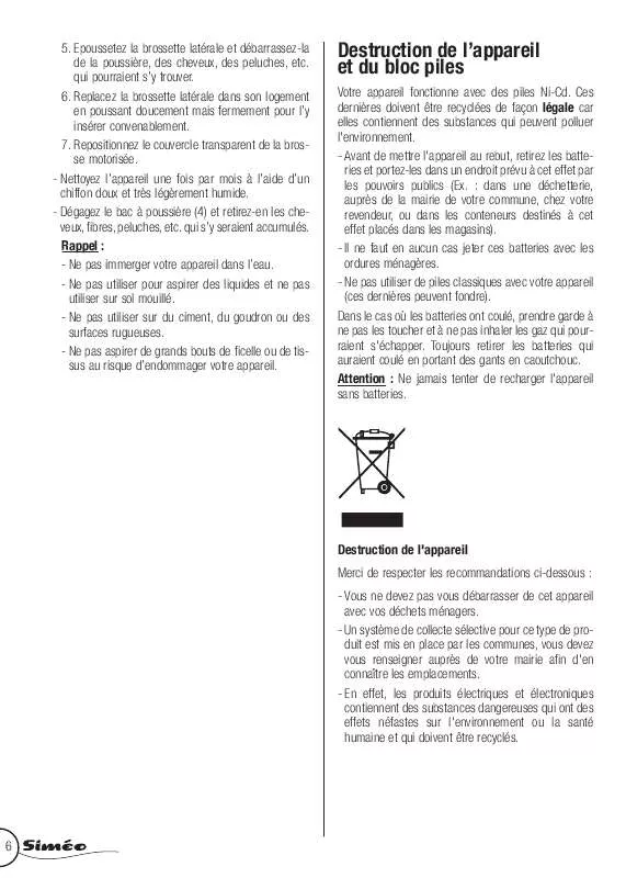 Mode d'emploi SIMEO NS130