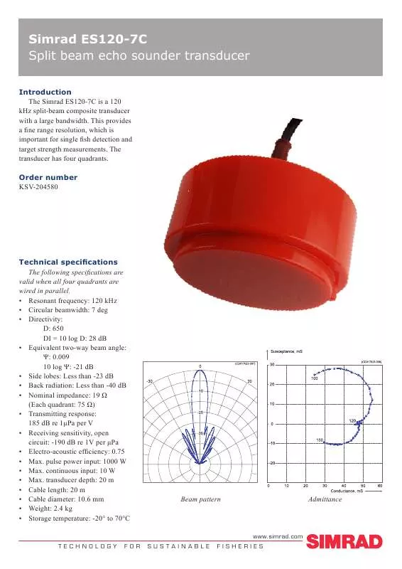 Mode d'emploi SIMRAD ES120-7C