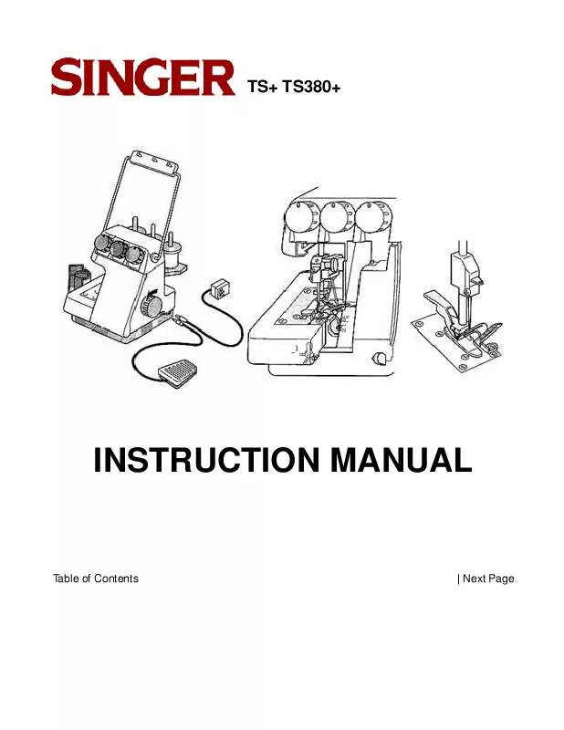 Mode d'emploi SINGER TS380+