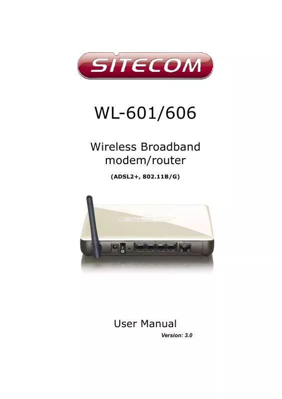 Mode d'emploi SITECOM 54G WIRELESS MODEM ROUTER KIT WL-578