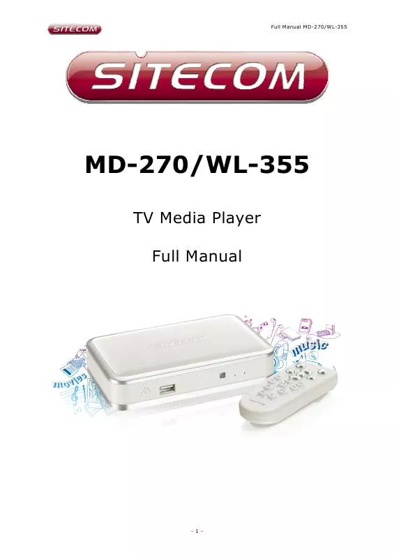 Mode d'emploi SITECOM DIGITAL MEDIA SET MD-500