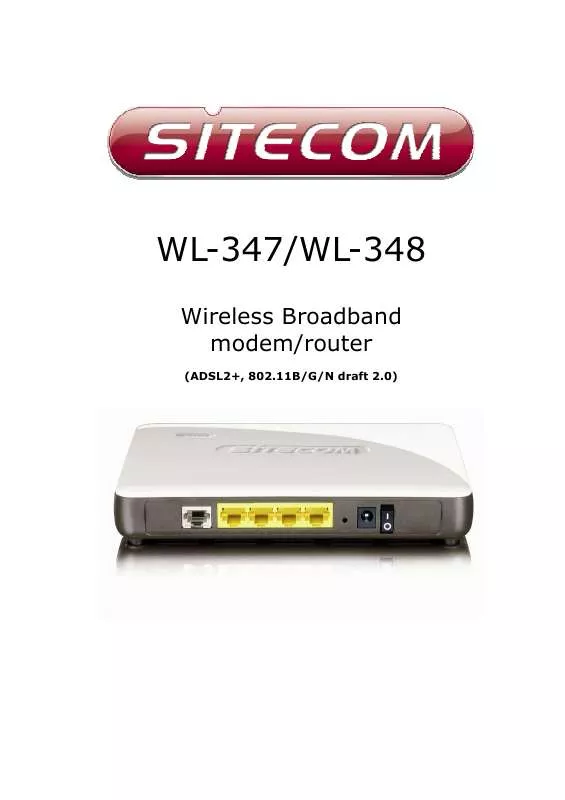 Mode d'emploi SITECOM WIRELESS MODEM ROUTER 300N KIT WL-585