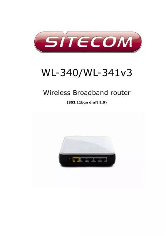 Mode d'emploi SITECOM WIRELESS ROUTER 150N X1 WL-340