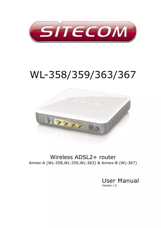 Mode d'emploi SITECOM WL-359