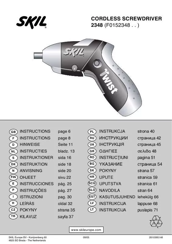 Mode d'emploi SKIL 2348AC