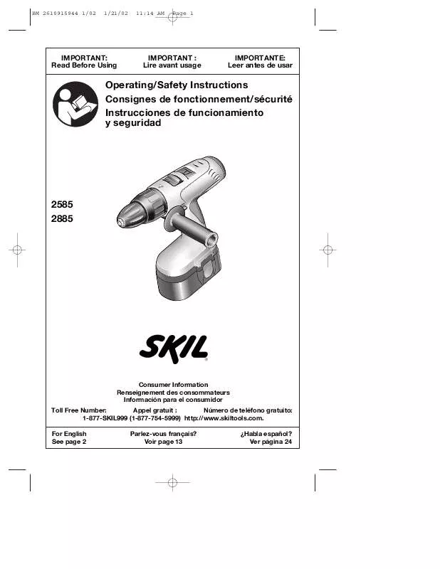 Mode d'emploi SKIL 2585