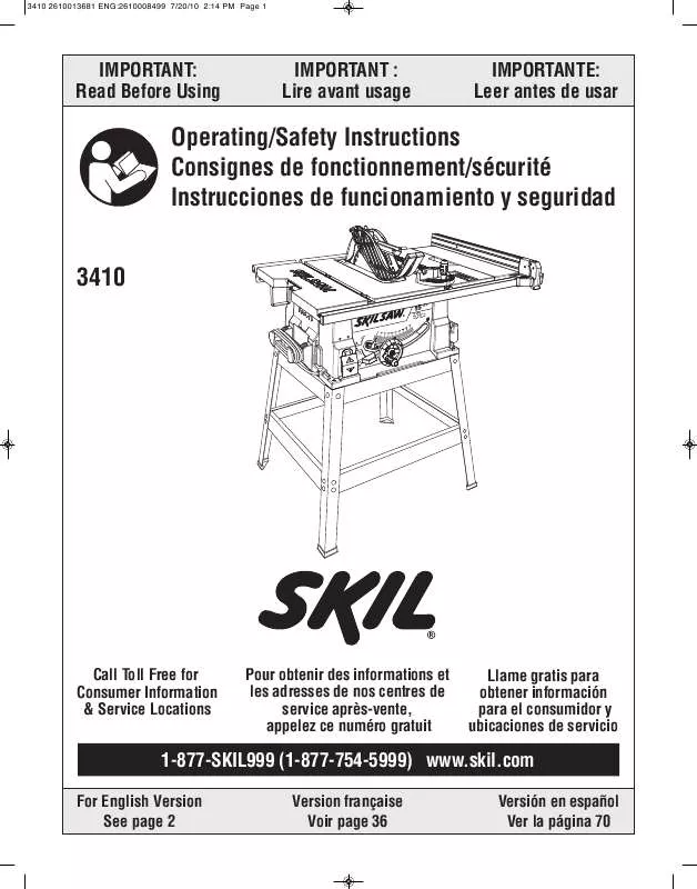 Mode d'emploi SKIL 3410