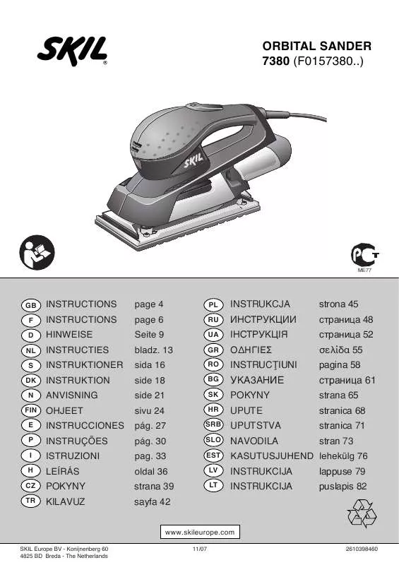 Mode d'emploi SKIL 7380AB