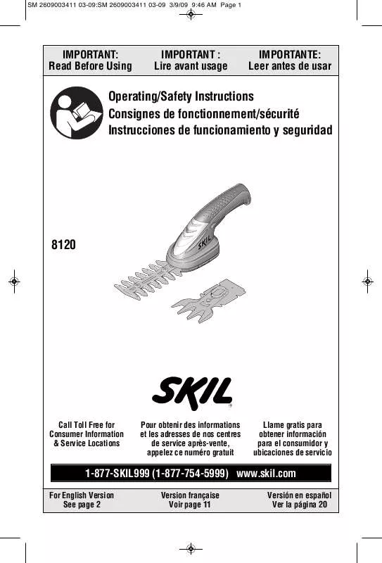 Mode d'emploi SKIL 8120