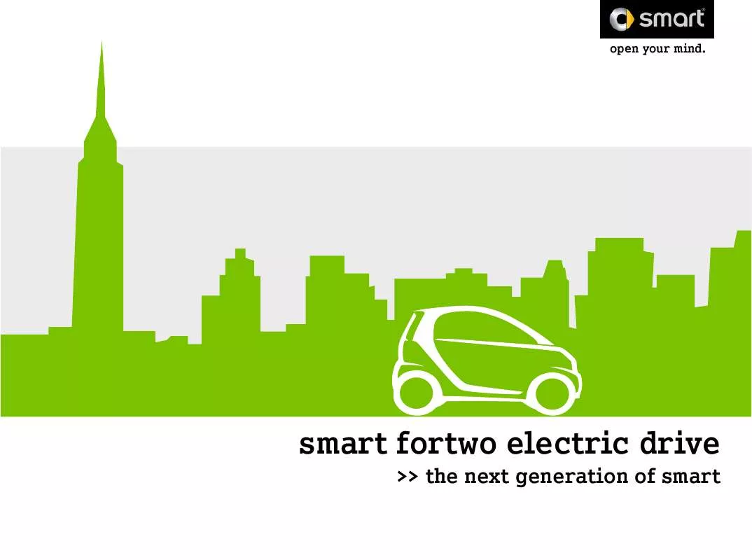 Mode d'emploi SMART FORTWO ELECTRIC DRIVE