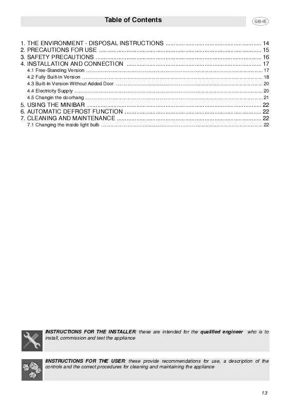 Mode d'emploi SMEG ABM35