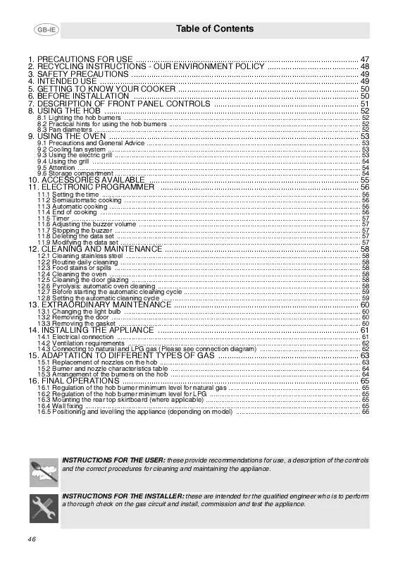 Mode d'emploi SMEG CP60X7