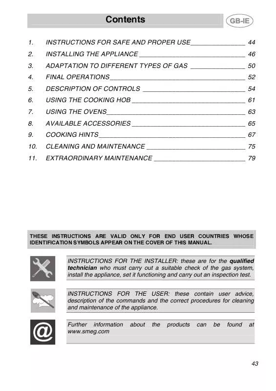 Mode d'emploi SMEG CS120-6