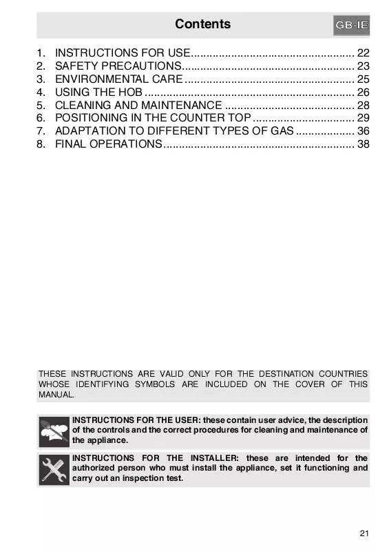 Mode d'emploi SMEG PGF96