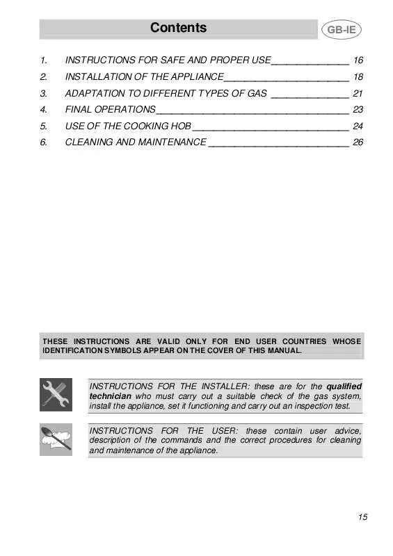 Mode d'emploi SMEG PLD18-1