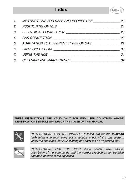 Mode d'emploi SMEG SER60SGH