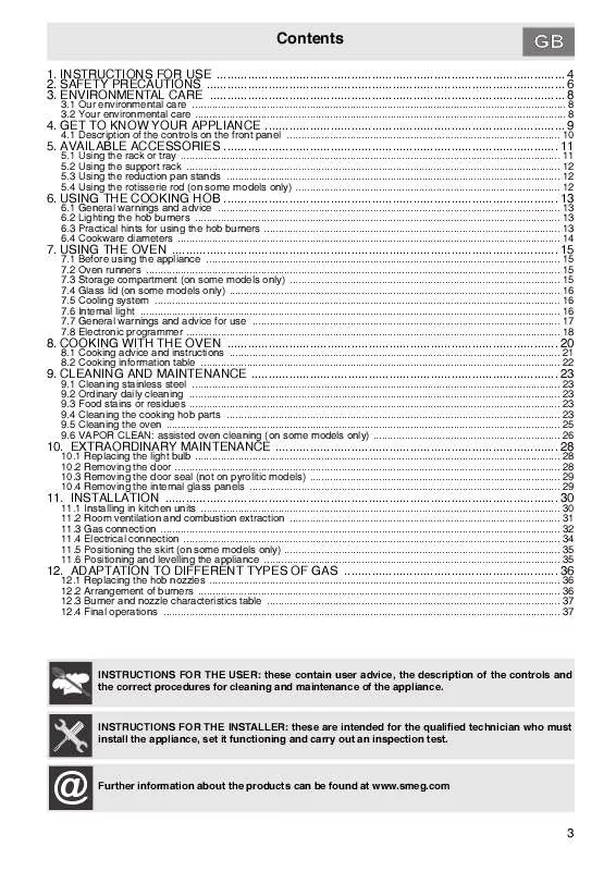 Mode d'emploi SMEG SIL68MX8