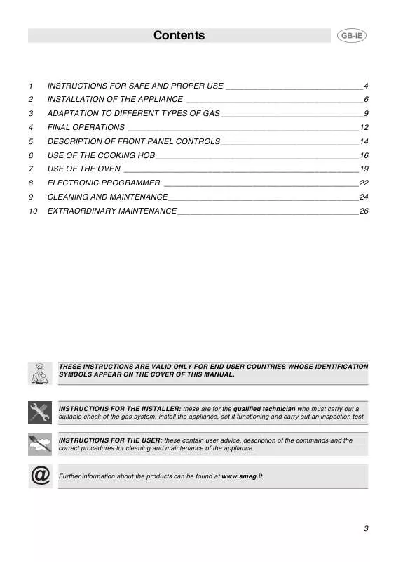 Mode d'emploi SMEG SSA60MFX