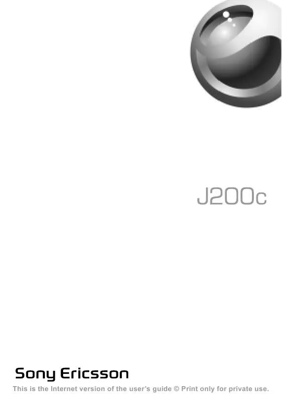 Mode d'emploi SONY ERICSSON J200C