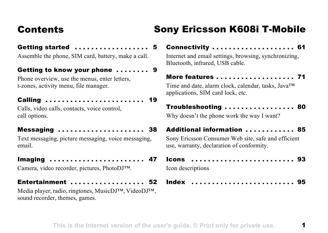 Mode d'emploi SONY ERICSSON K608I