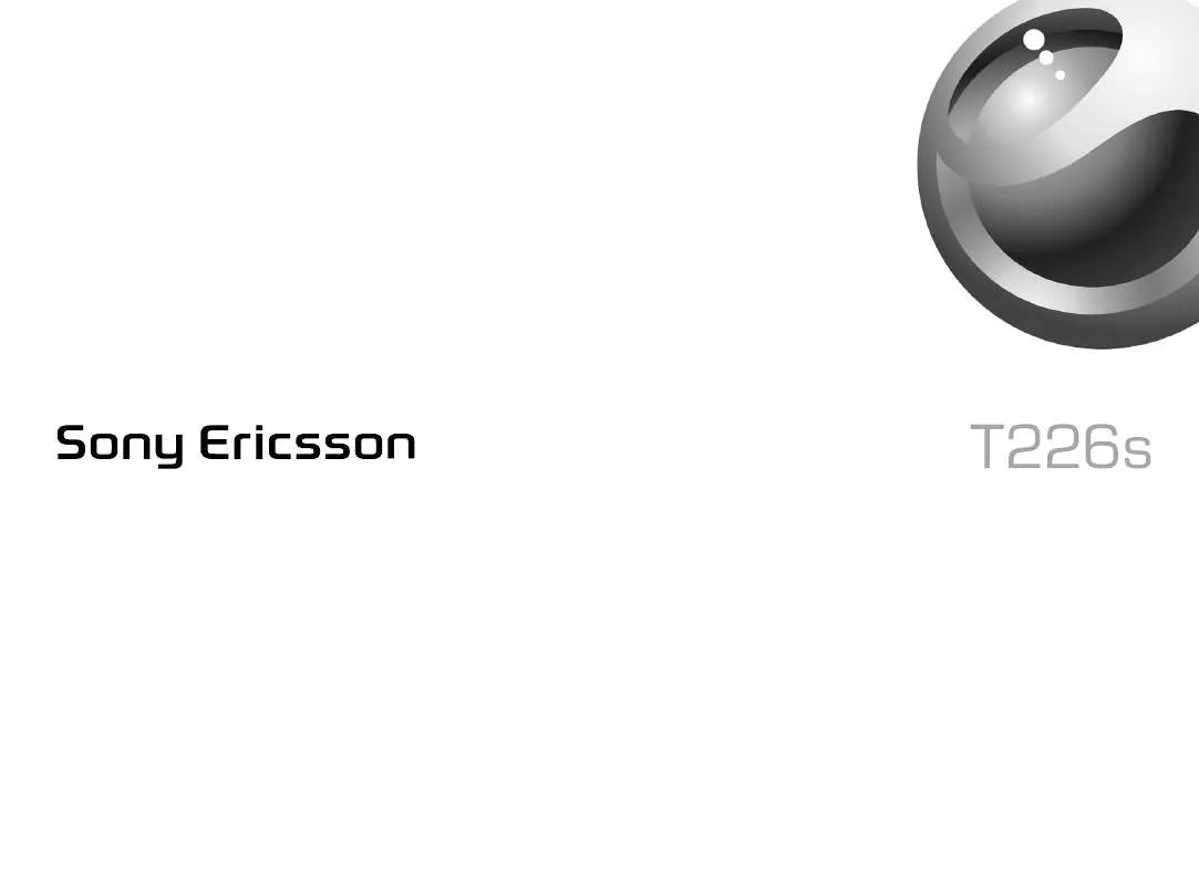 Mode d'emploi SONY ERICSSON T226S