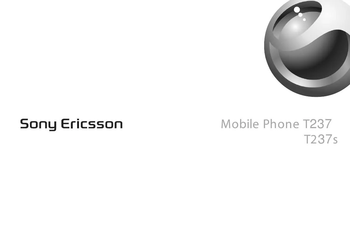 Mode d'emploi SONY ERICSSON T237