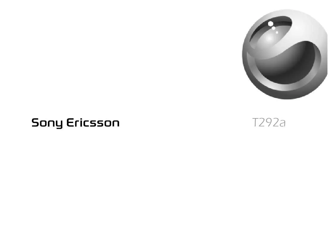 Mode d'emploi SONY ERICSSON T292A