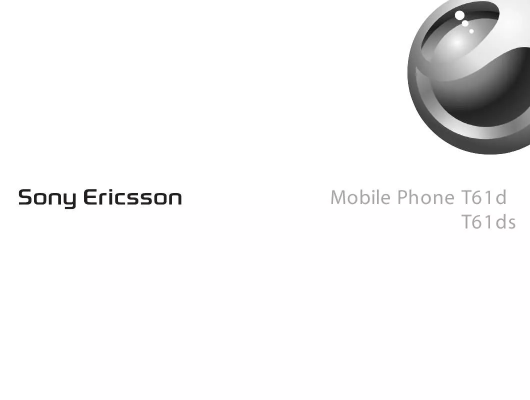 Mode d'emploi SONY ERICSSON T61D