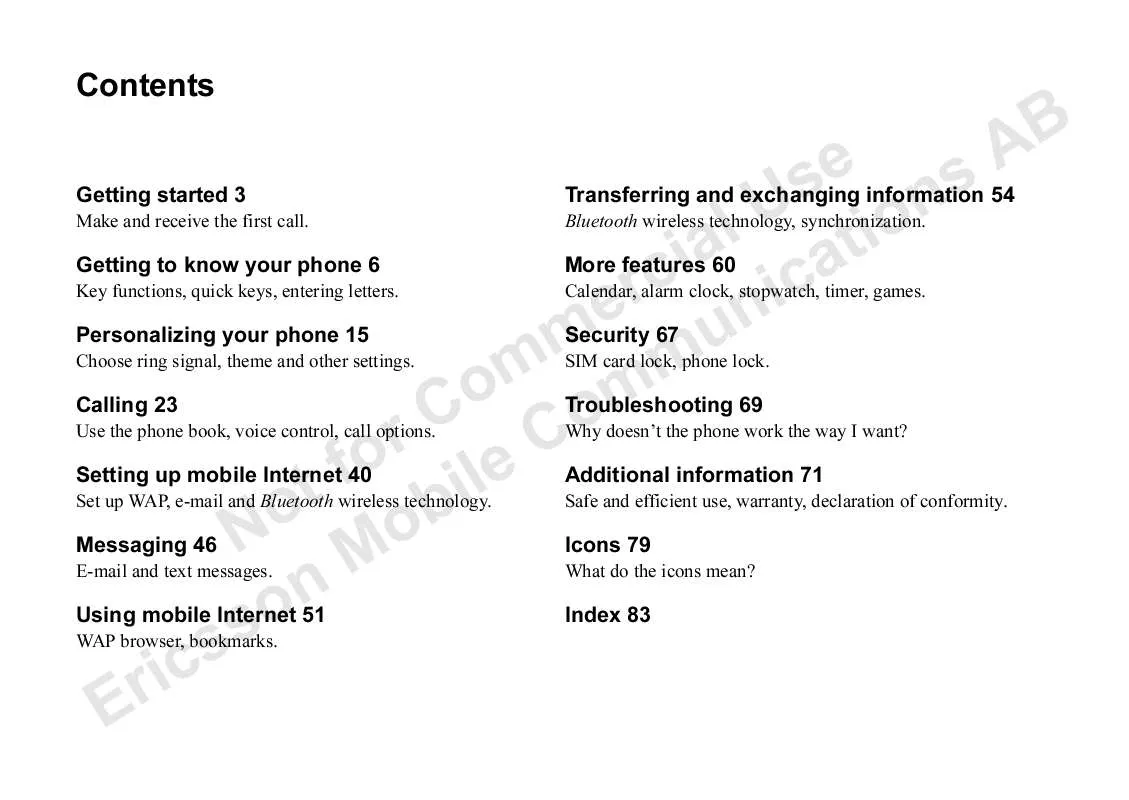 Mode d'emploi SONY ERICSSON T68