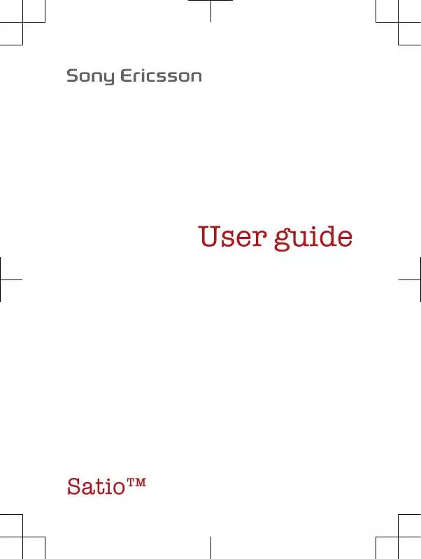 Mode d'emploi SONY ERICSSON U1I