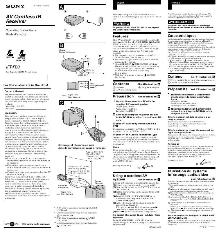 Mode d'emploi SONY ACC-DHL2