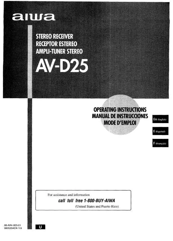 Mode d'emploi SONY AVD-25