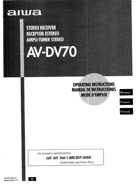 Mode d'emploi SONY AVD-V70