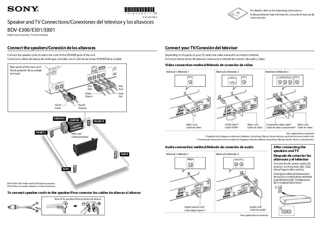 Mode d'emploi SONY BDV-E301