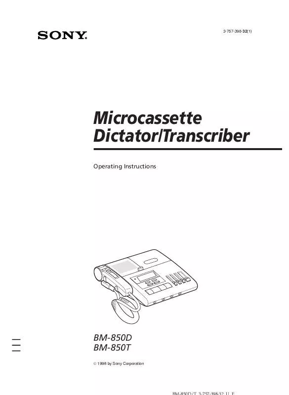 Mode d'emploi SONY BM-850T