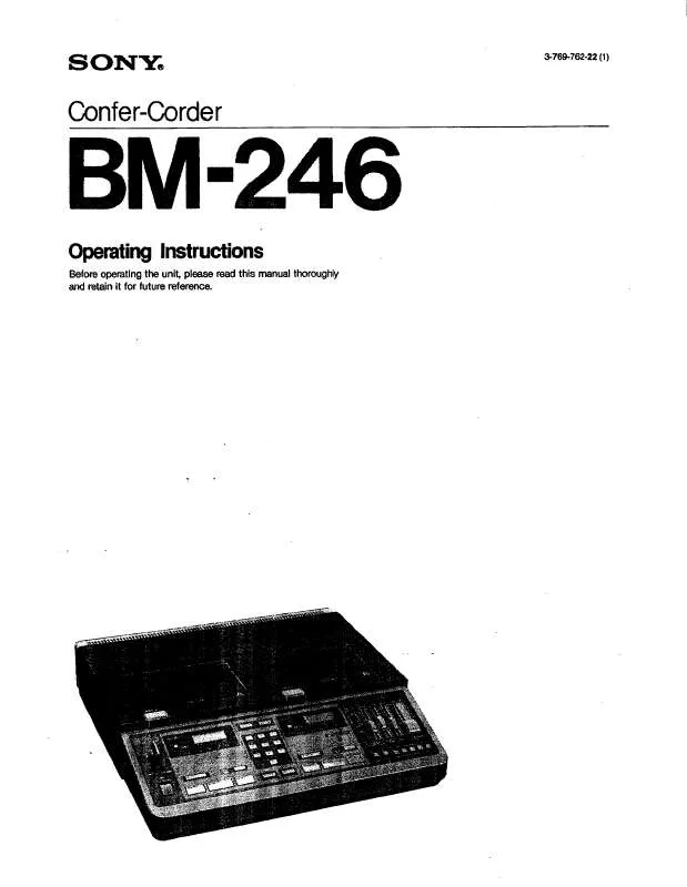 Mode d'emploi SONY BM-246