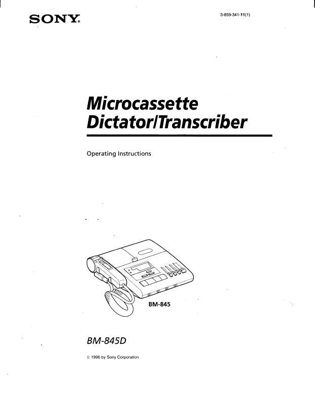 Mode d'emploi SONY BM-845D