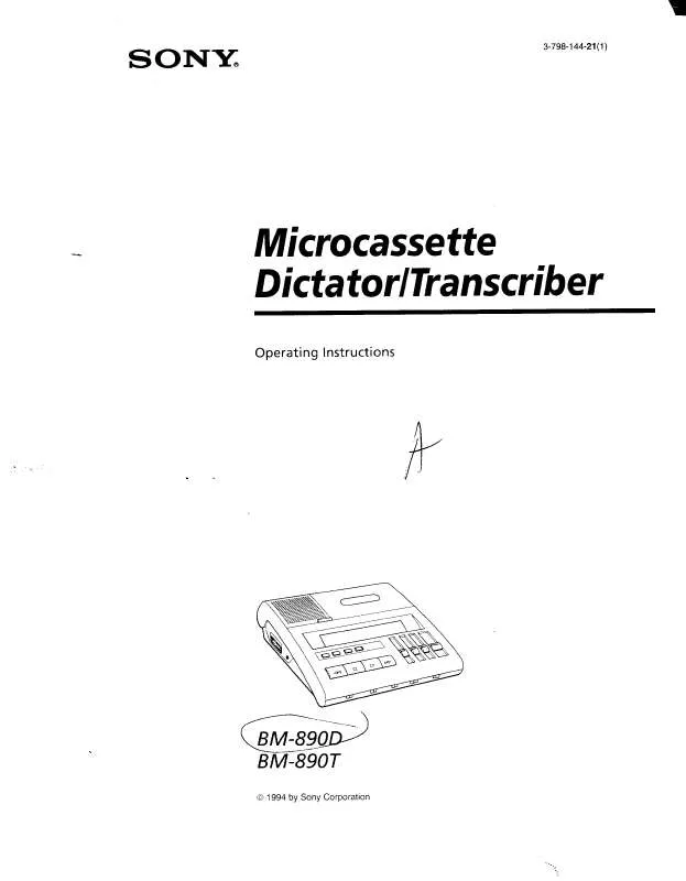 Mode d'emploi SONY BM-890D