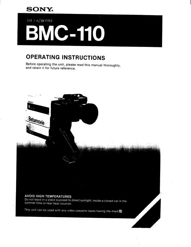 Mode d'emploi SONY BM-C110