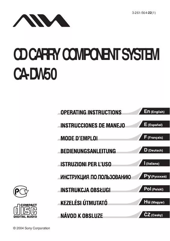 Mode d'emploi SONY CA-DW50