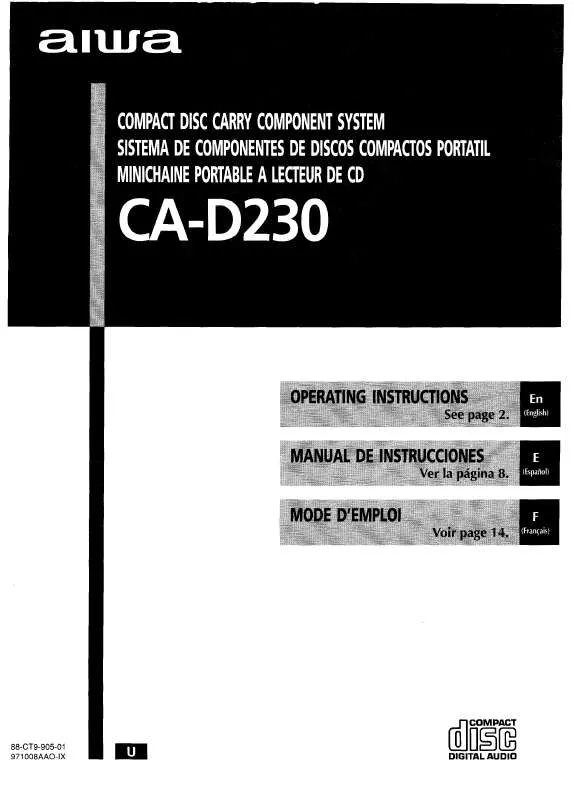 Mode d'emploi SONY CAD230